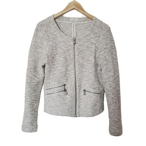 Lou & Grey for Loft tweed zipper blazer